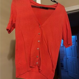 Women's Red Button-Up Top